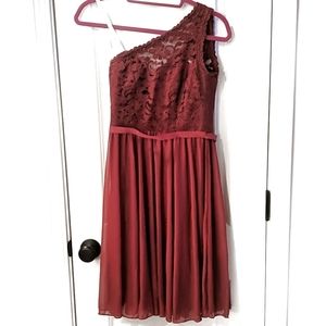 David's Bridal, one shoulder, size 2